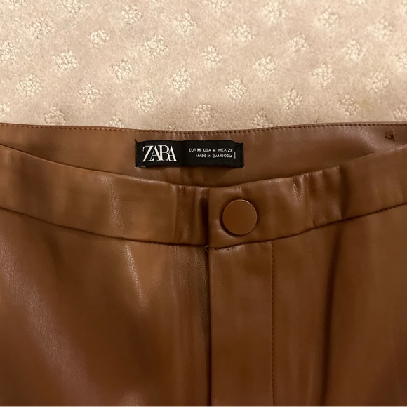 ZARA Faux Leather Pants with side ankle zipper - Picture 3 of 3